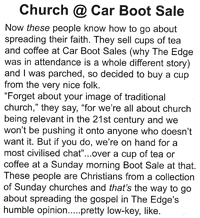 Chelmsford's The Edge Magazine reporting on Church at Car Boot Sale